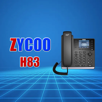 Zycoo H83 Teléfono de escritorio Sip de cuatro líneas con soporte para 4 cuentas SIP