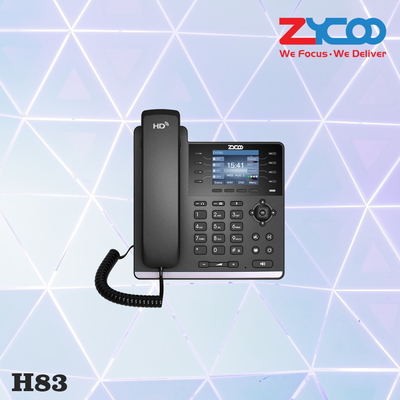 Pantalla 320x240 CooFone H83 VoIP Teléfono de escritorio Soporte de pared Poe Teléfono VoIP